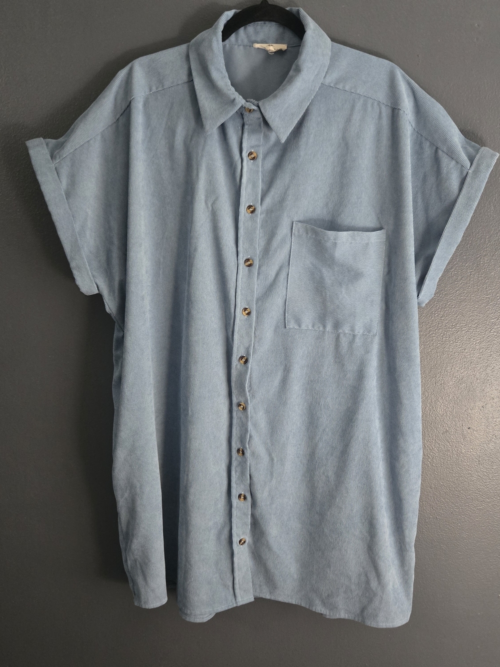 Entro Coastal Casual Micro Stripe Button Down Dress XL